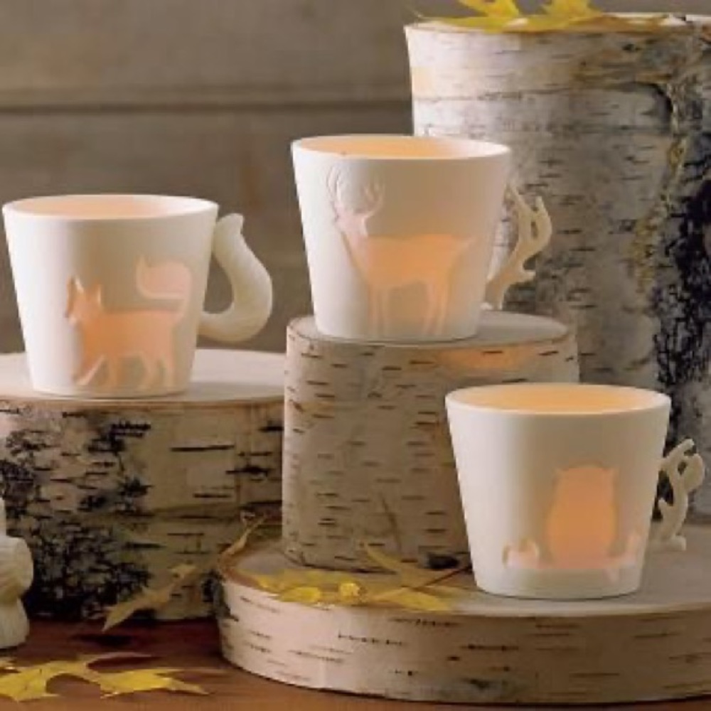 PartyLite Woodland Charm Tealight Votive Trio Candle Holder Decor